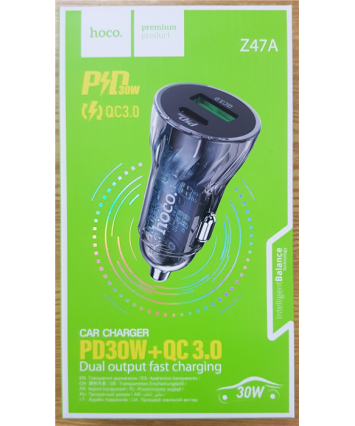 CARGADOR DE AUTO HOCO Z47A 12V 30W (CEAC942)