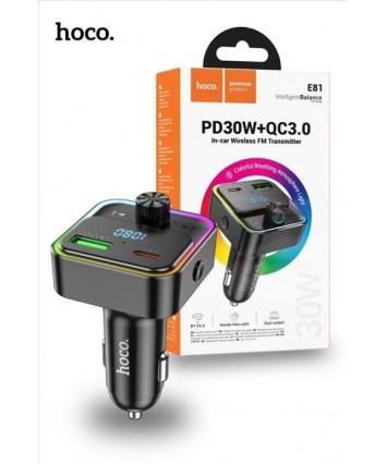 TRANSMISOR FM HOCO E81 BT/USB PD30W (INAC327)